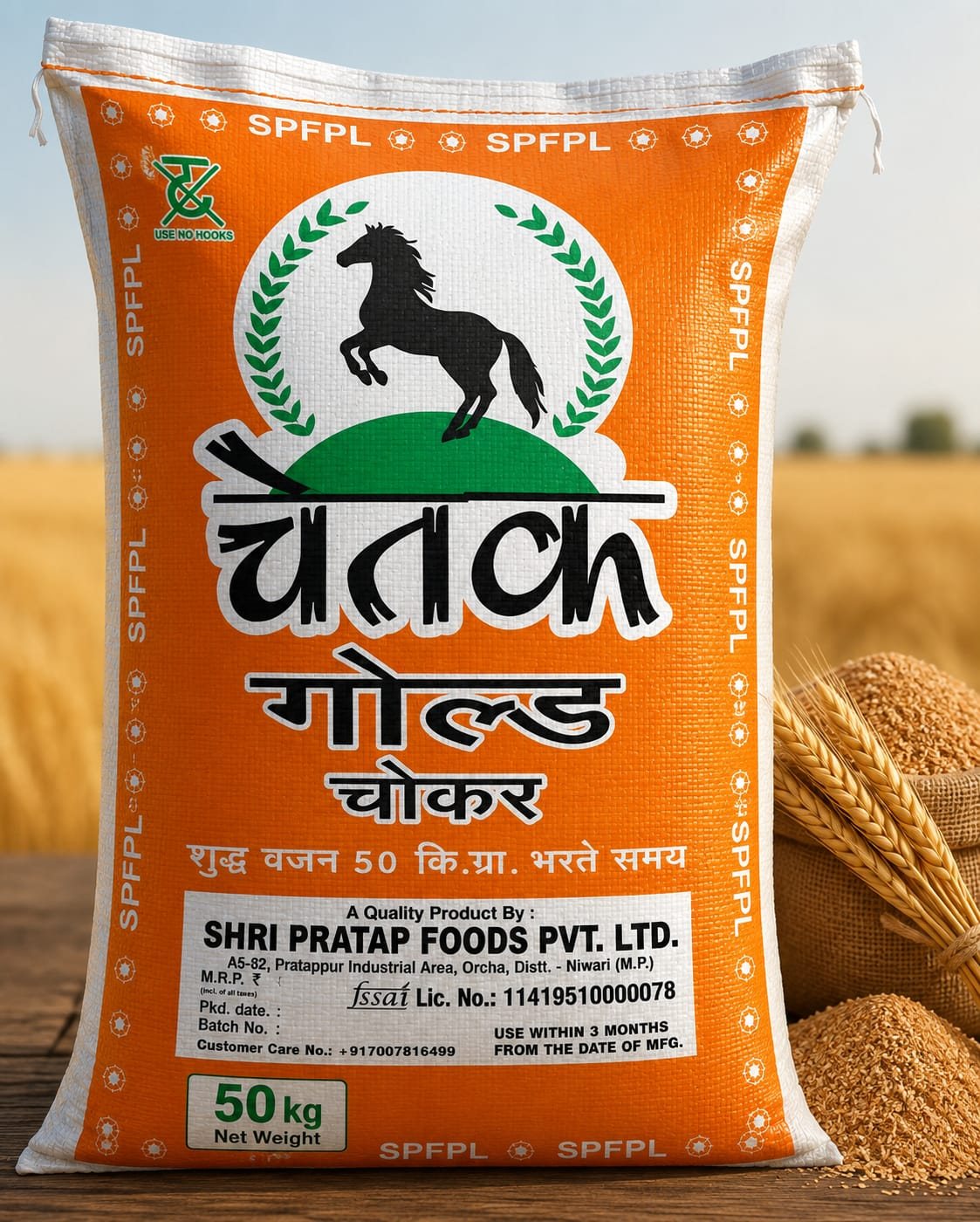 Chetak Gold Chokar wheat bran 50 kg bag